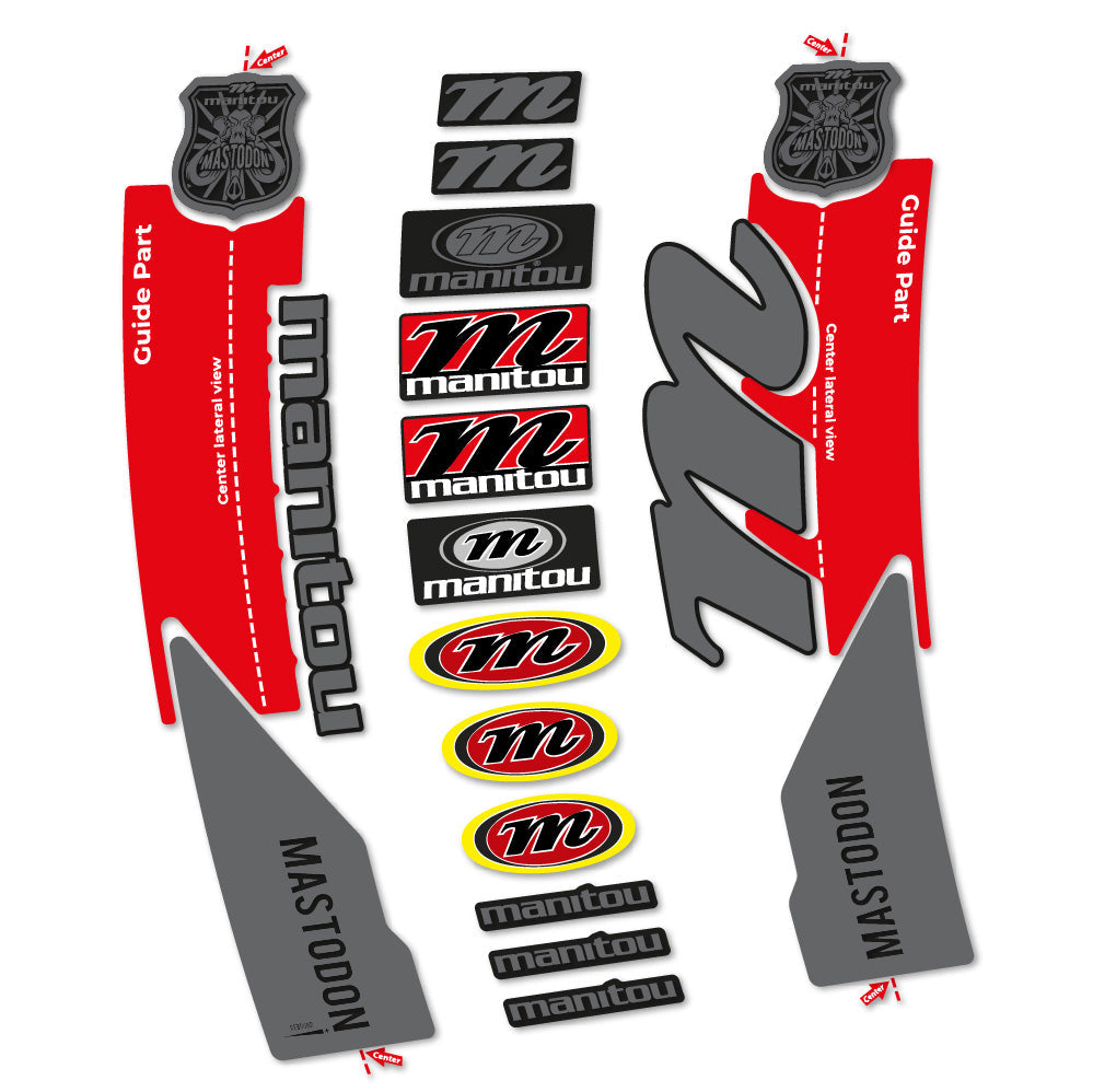 Stickers Manitou Mastodon 2017 compatibles - Autocollants fourche VTT