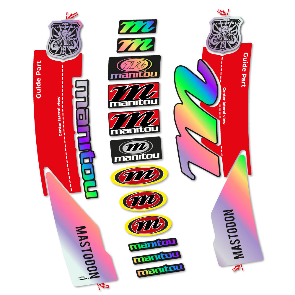 Stickers Manitou Mastodon 2017 compatibles Autocollants fourche VTT 29"