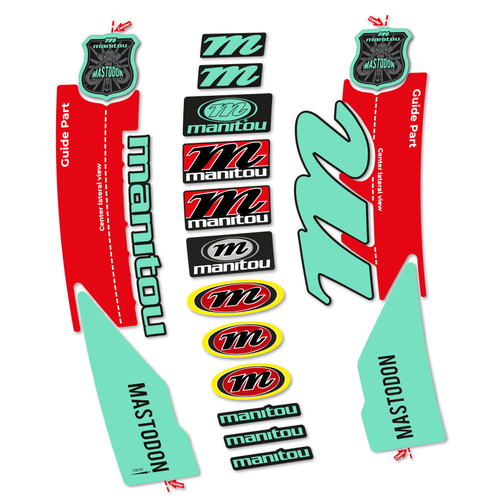 Stickers Manitou Mastodon 2017 compatibles - Autocollants fourche VTT
