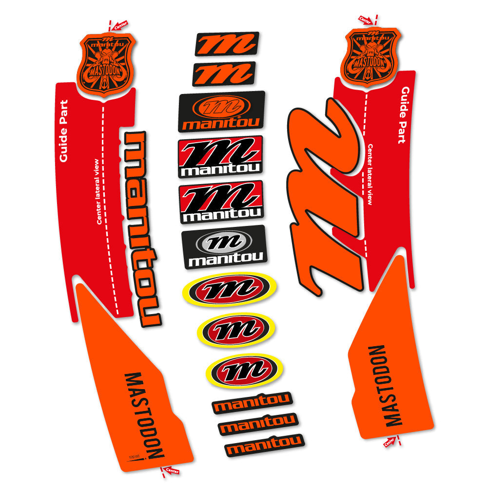 Stickers Manitou Mastodon 2017 compatibles Autocollants fourche VTT 29"