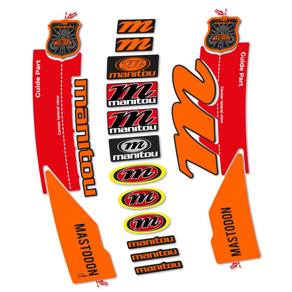 Stickers Manitou Mastodon 2017 compatibles - Autocollants fourche VTT
