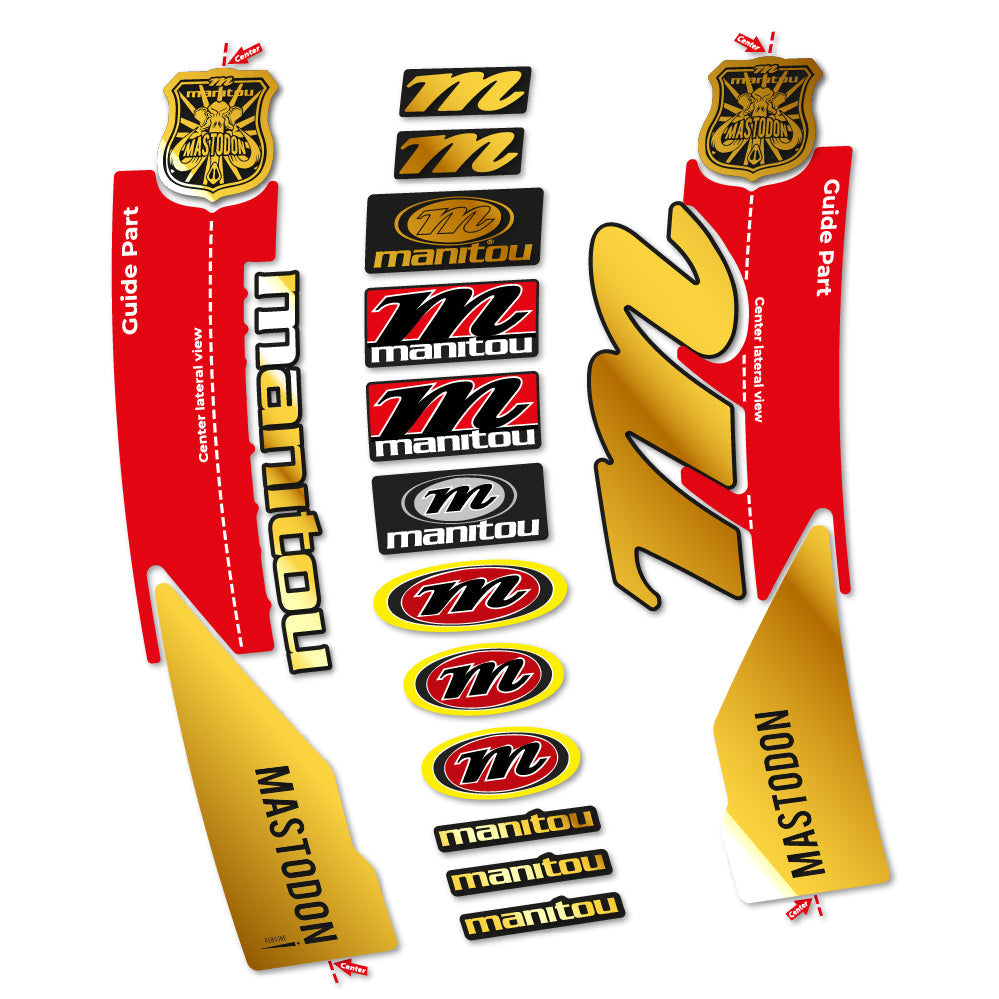Stickers Manitou Mastodon 2017 compatibles - Autocollants fourche VTT