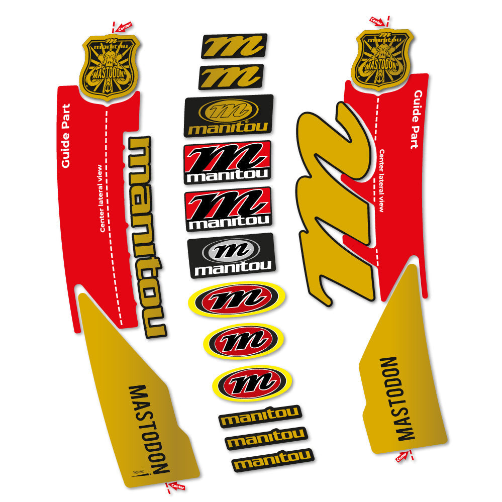 Stickers Manitou Mastodon 2017 compatibles - Autocollants fourche VTT