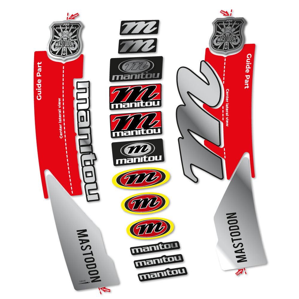 Stickers Manitou Mastodon 2017 compatibles - Autocollants fourche VTT