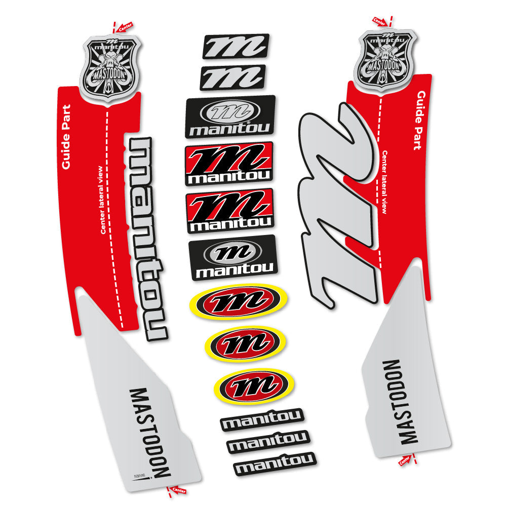 Stickers Manitou Mastodon 2017 compatibles - Autocollants fourche VTT