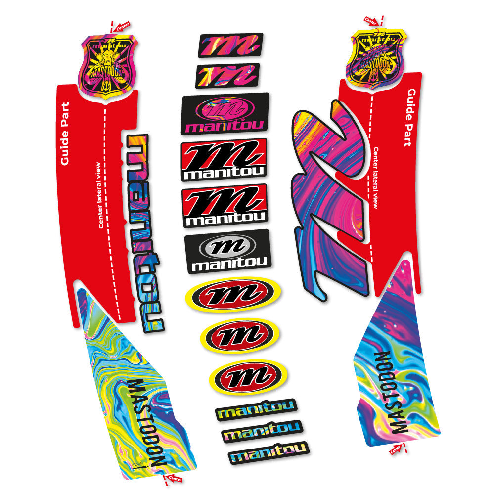 Stickers Manitou Mastodon 2017 compatibles Autocollants fourche VTT 29"