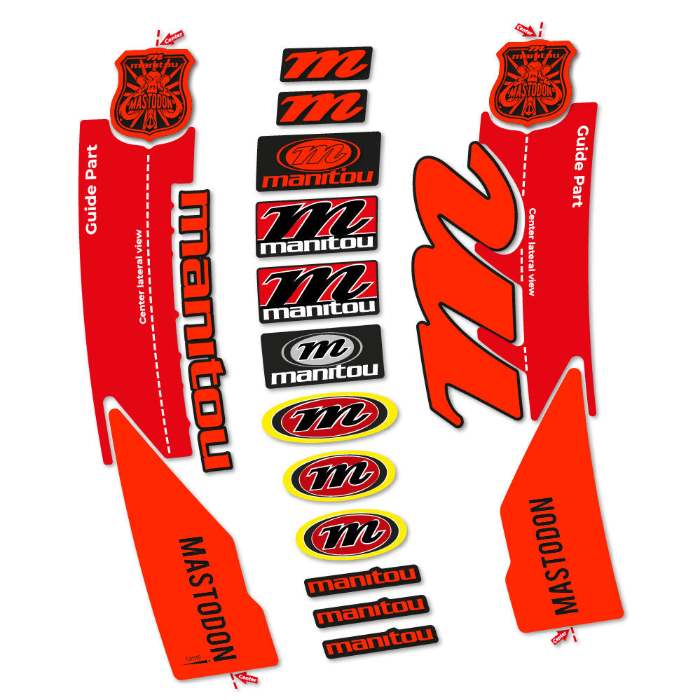 Stickers Manitou Mastodon 2017 compatibles Autocollants fourche VTT 29"