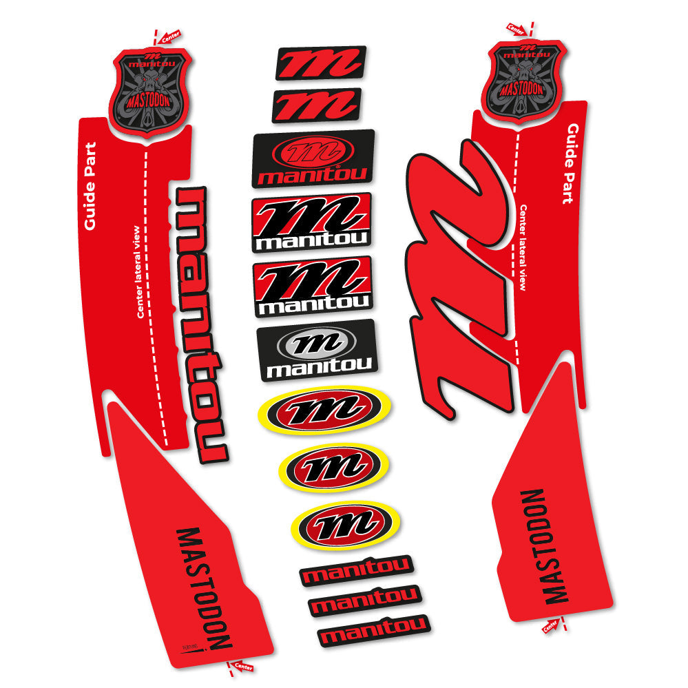Stickers Manitou Mastodon 2017 compatibles - Autocollants fourche VTT