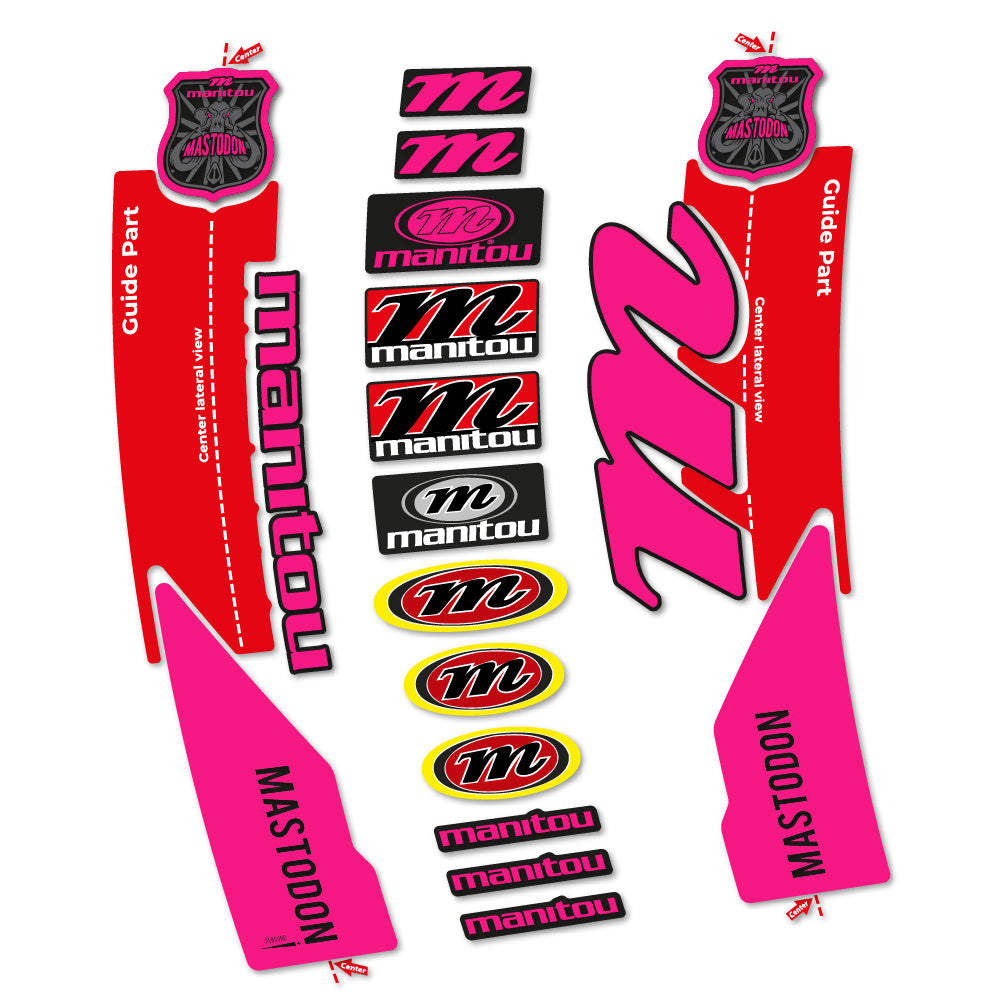 Stickers Manitou Mastodon 2017 compatibles Autocollants fourche VTT 29"