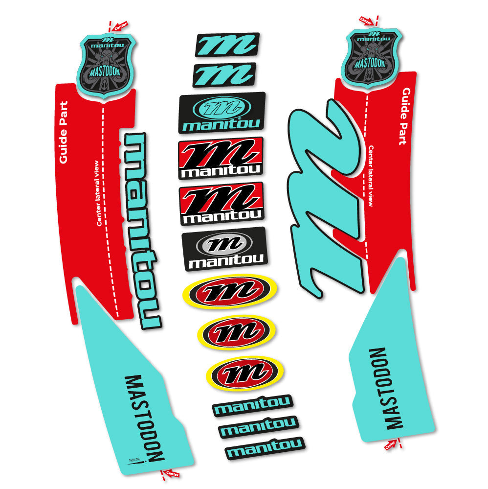 Stickers Manitou Mastodon 2017 compatibles - Autocollants fourche VTT