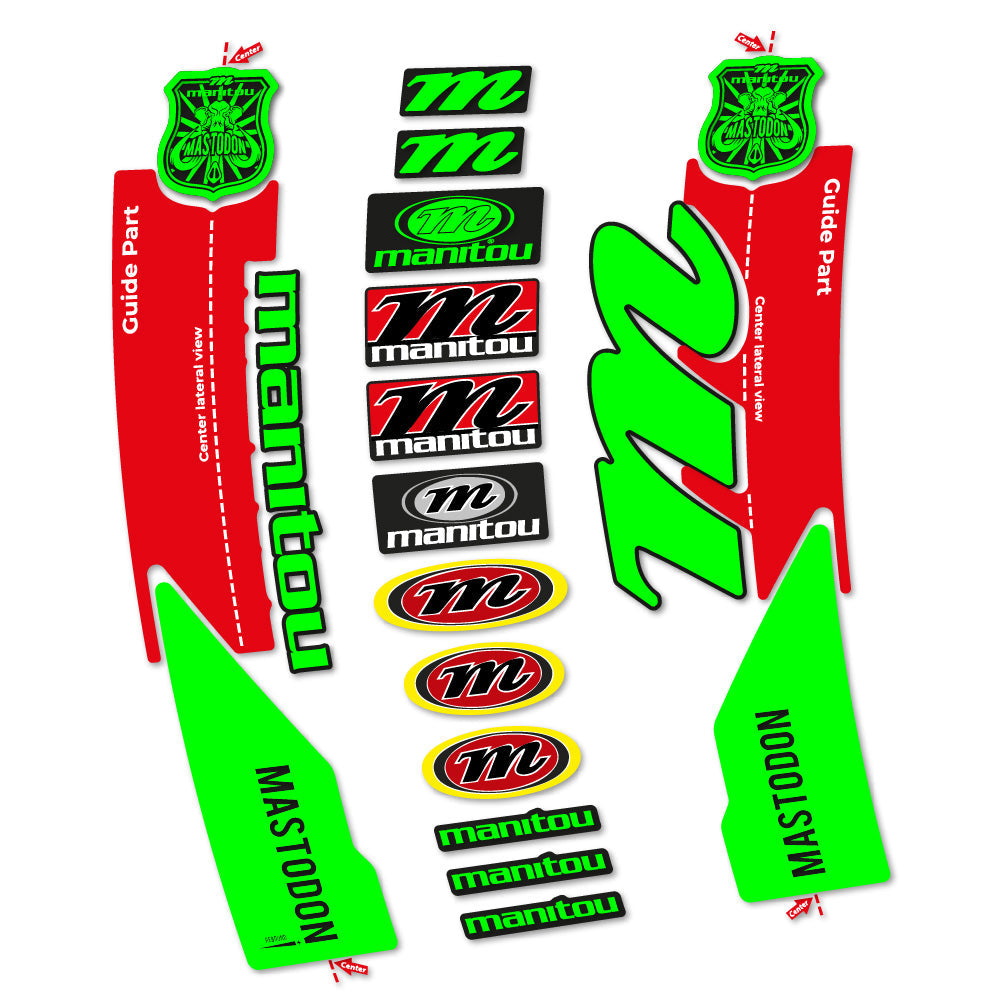 Stickers Manitou Mastodon 2017 compatibles Autocollants fourche VTT 29"