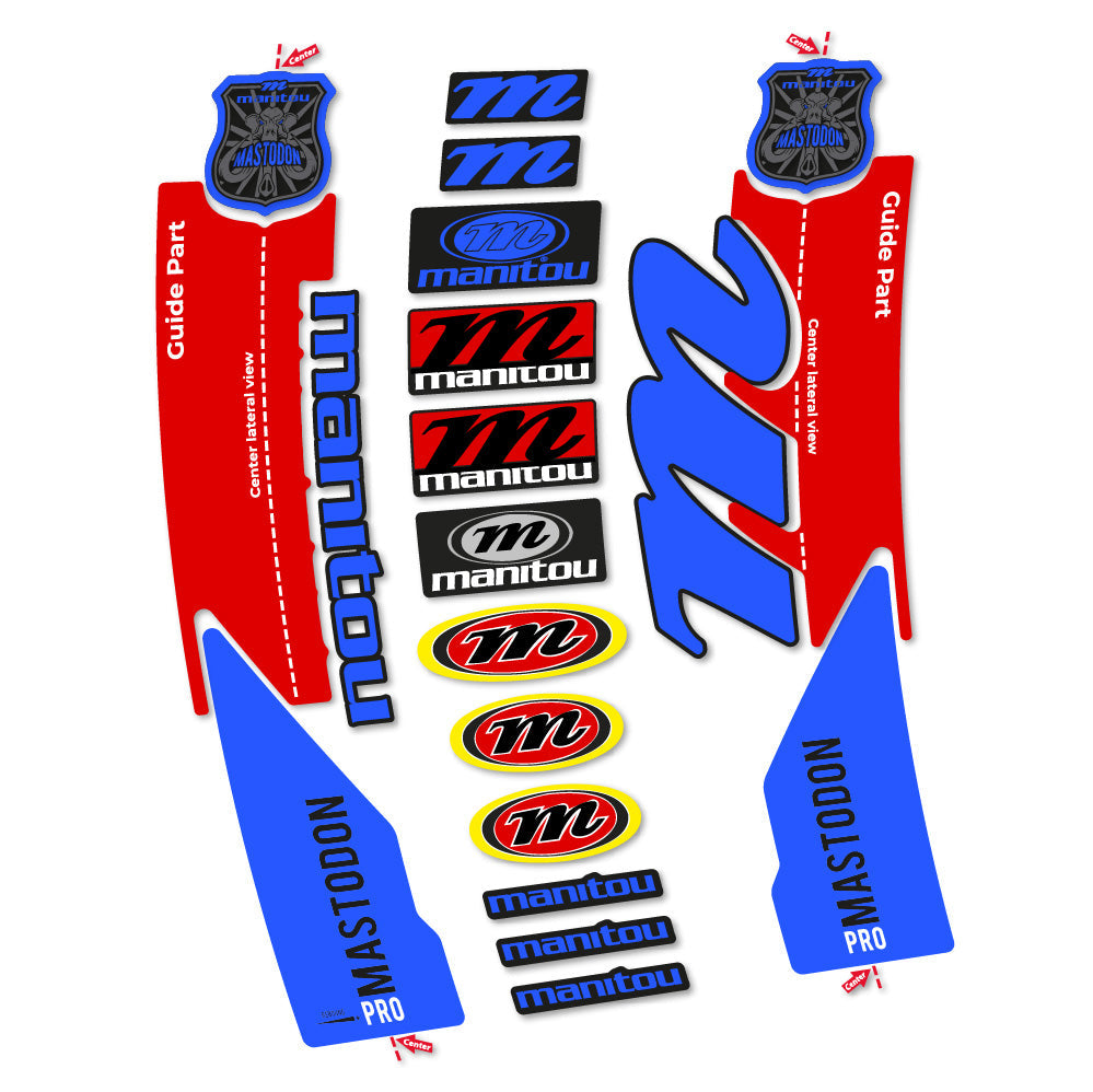 Stickers Manitou Mastodon PRO 2017 compatibles Autocollants fourche VTT 29"