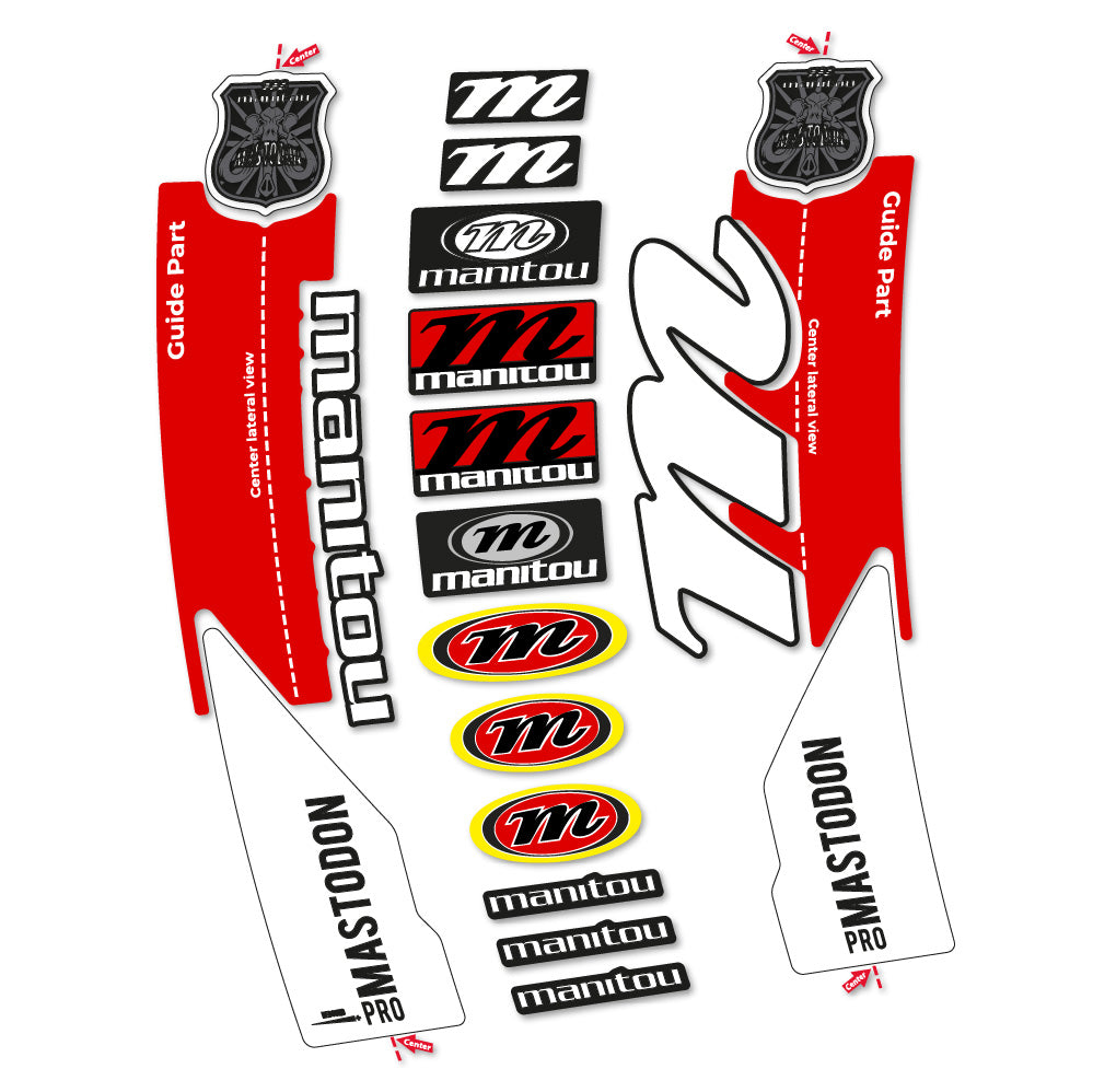 Stickers Manitou Mastodon PRO 2017 compatibles Autocollants fourche VTT 29"