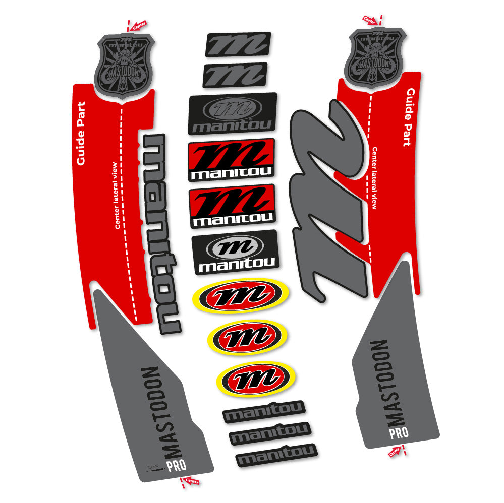 Stickers Manitou Mastodon PRO 2017 compatibles Autocollants fourche VTT 29"