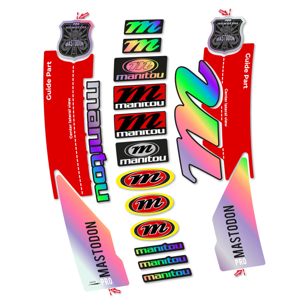 Stickers Manitou Mastodon PRO 2017 compatibles Autocollants fourche VTT 29"