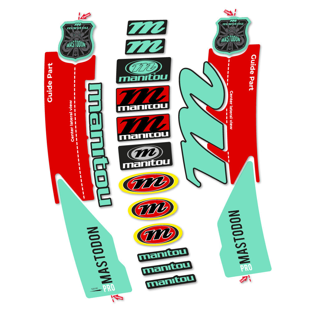 Stickers Manitou Mastodon PRO 2017 compatibles Autocollants fourche VTT 29"