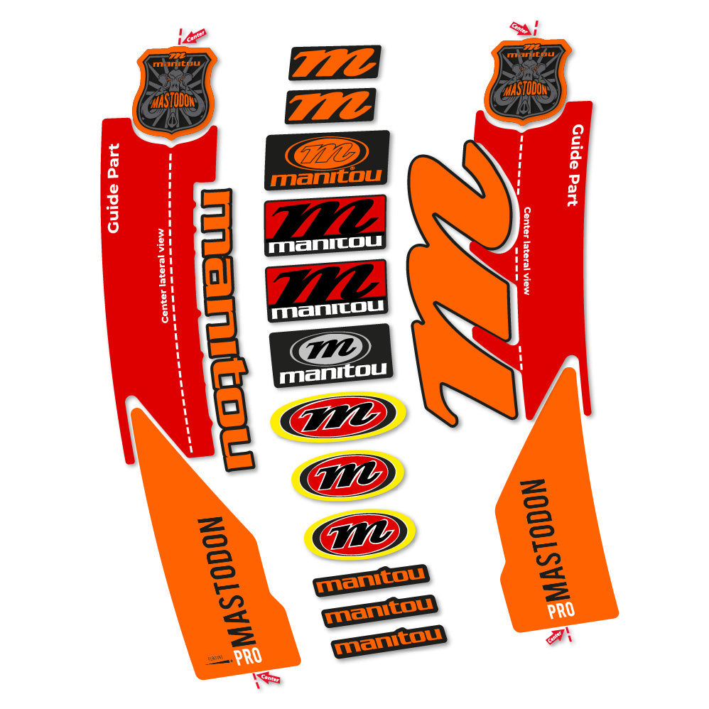 Stickers Manitou Mastodon PRO 2017 compatibles Autocollants fourche VTT 29"