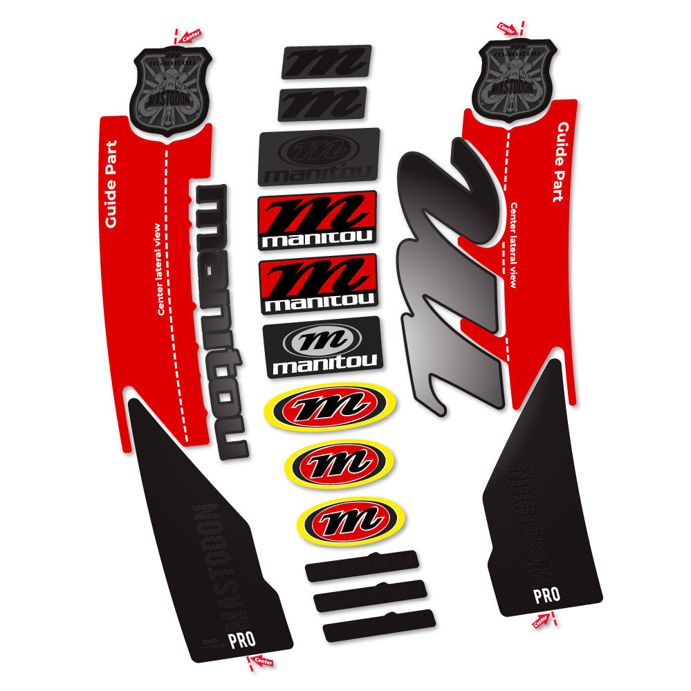 Stickers Manitou Mastodon PRO 2017 compatibles Autocollants fourche VTT 29"