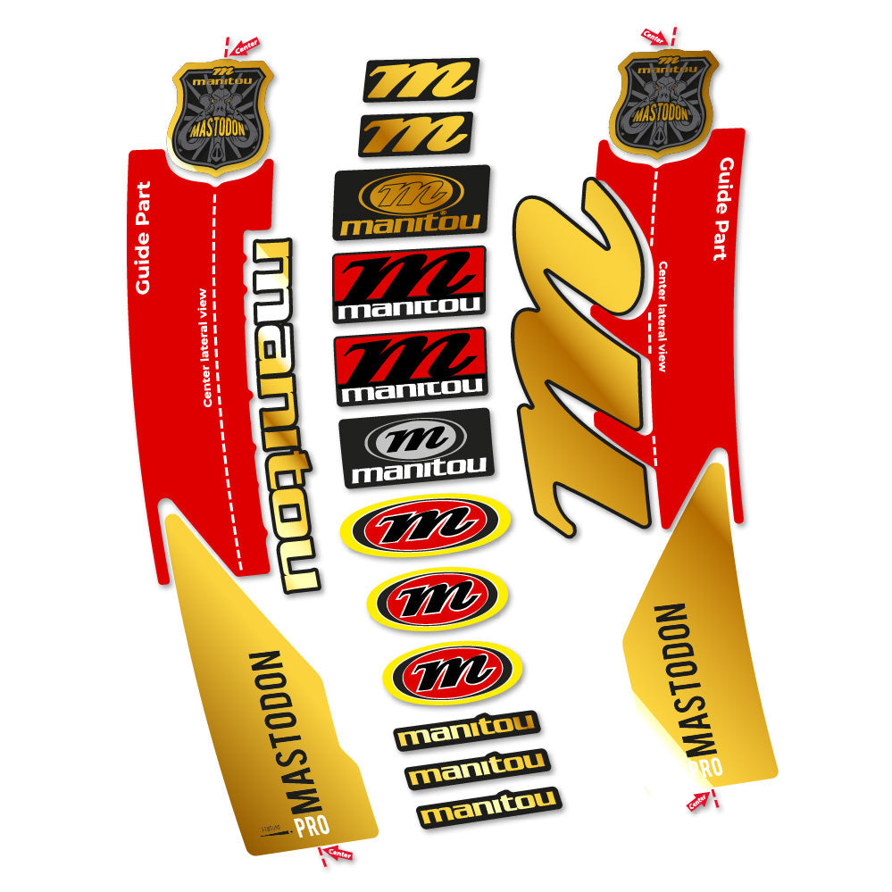 Stickers Manitou Mastodon PRO 2017 compatibles Autocollants fourche VTT 29"
