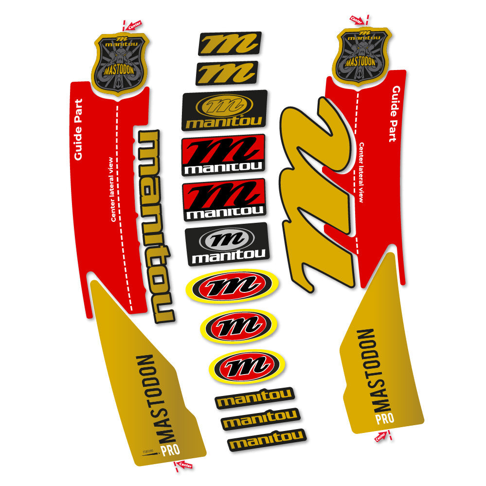 Stickers Manitou Mastodon PRO 2017 compatibles Autocollants fourche VTT 29"