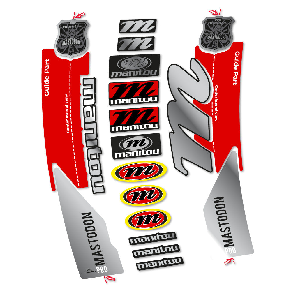 Stickers Manitou Mastodon PRO 2017 compatibles Autocollants fourche VTT 29"