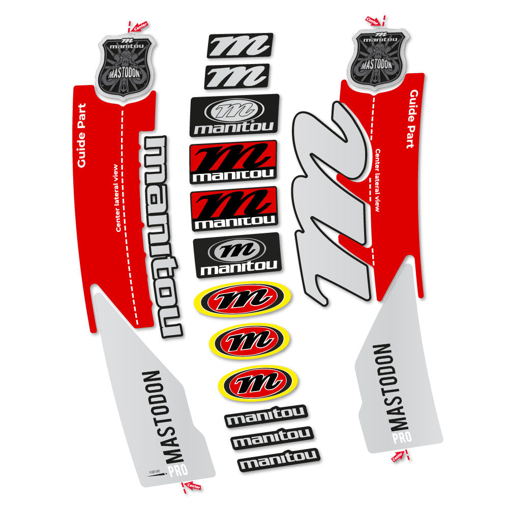 Stickers Manitou Mastodon PRO 2017 compatibles Autocollants fourche VTT 29"