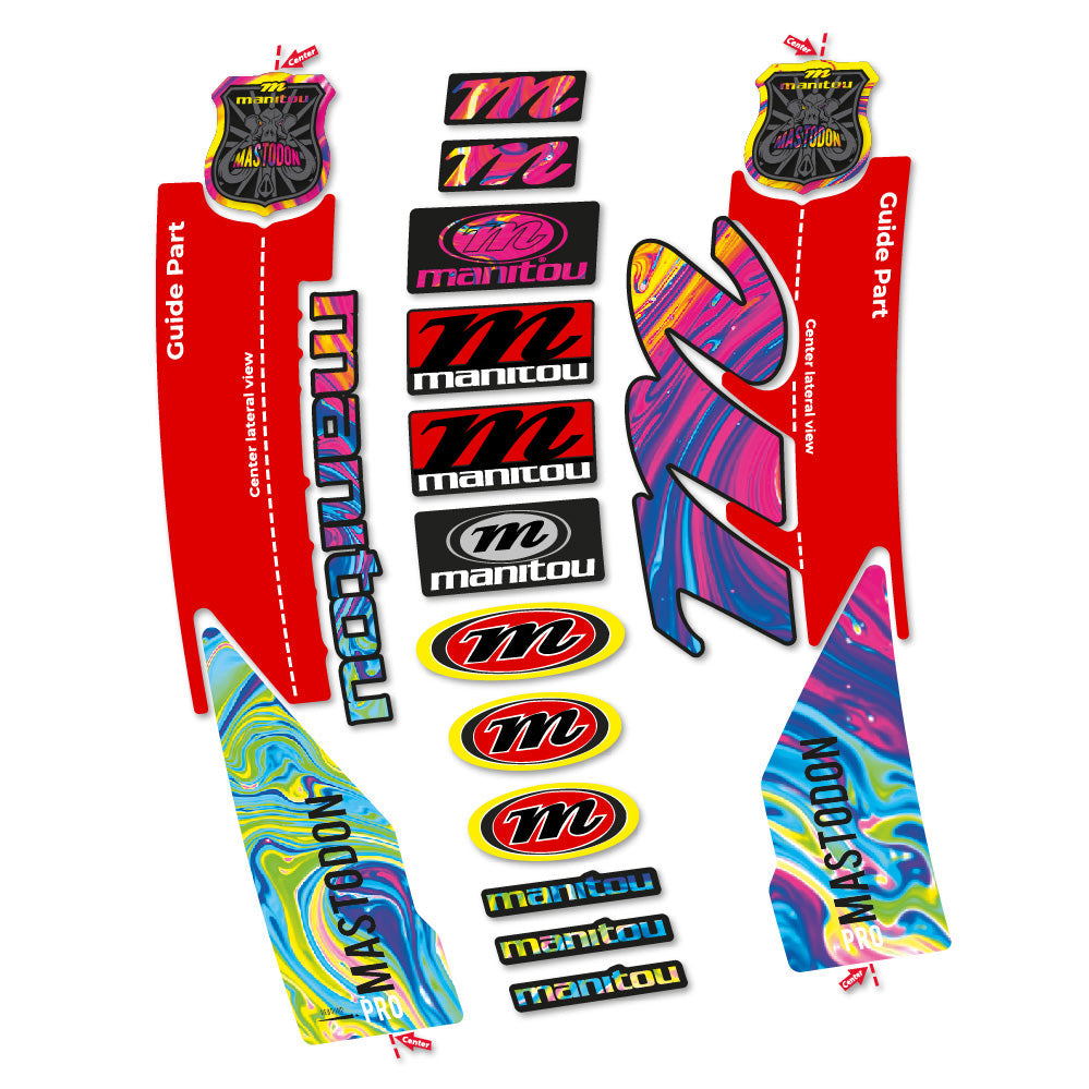 Stickers Manitou Mastodon PRO 2017 compatibles Autocollants fourche VTT 29"
