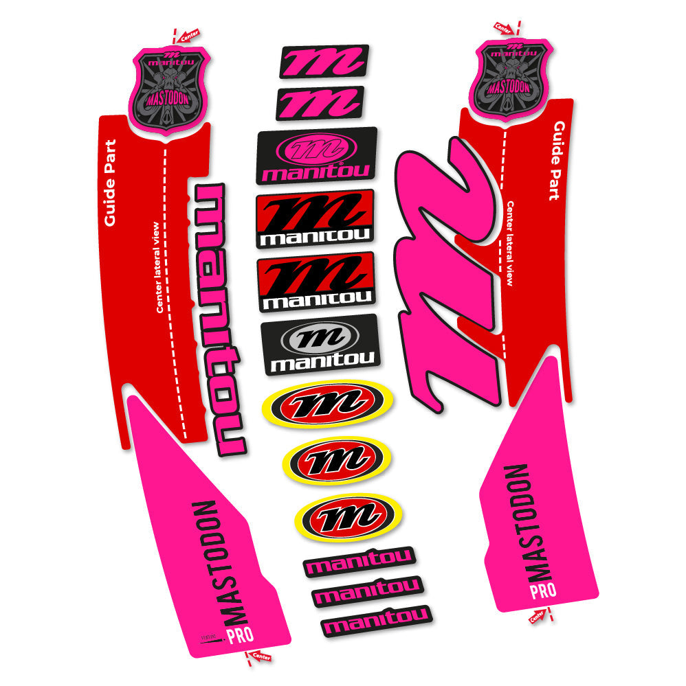 Stickers Manitou Mastodon PRO 2017 compatibles Autocollants fourche VTT 29"