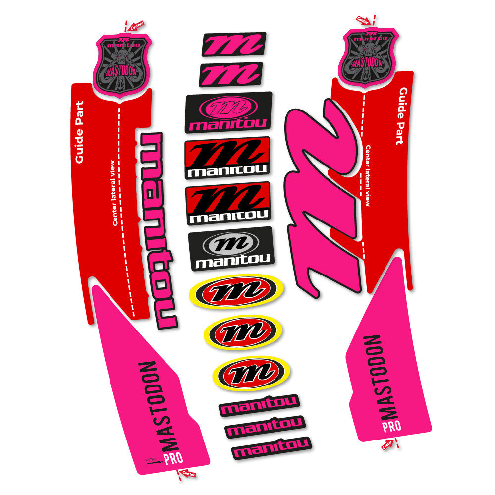 Stickers Manitou Mastodon PRO 2017 compatibles Autocollants fourche VTT 29"