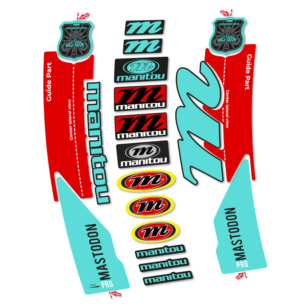 Stickers Manitou Mastodon PRO 2017 compatibles Autocollants fourche VTT 29"