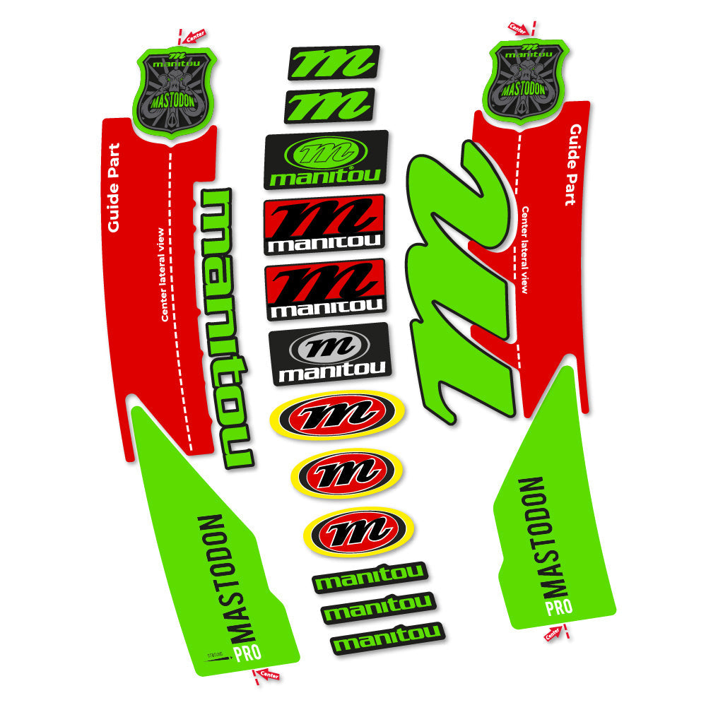 Stickers Manitou Mastodon PRO 2017 compatibles Autocollants fourche VTT 29"