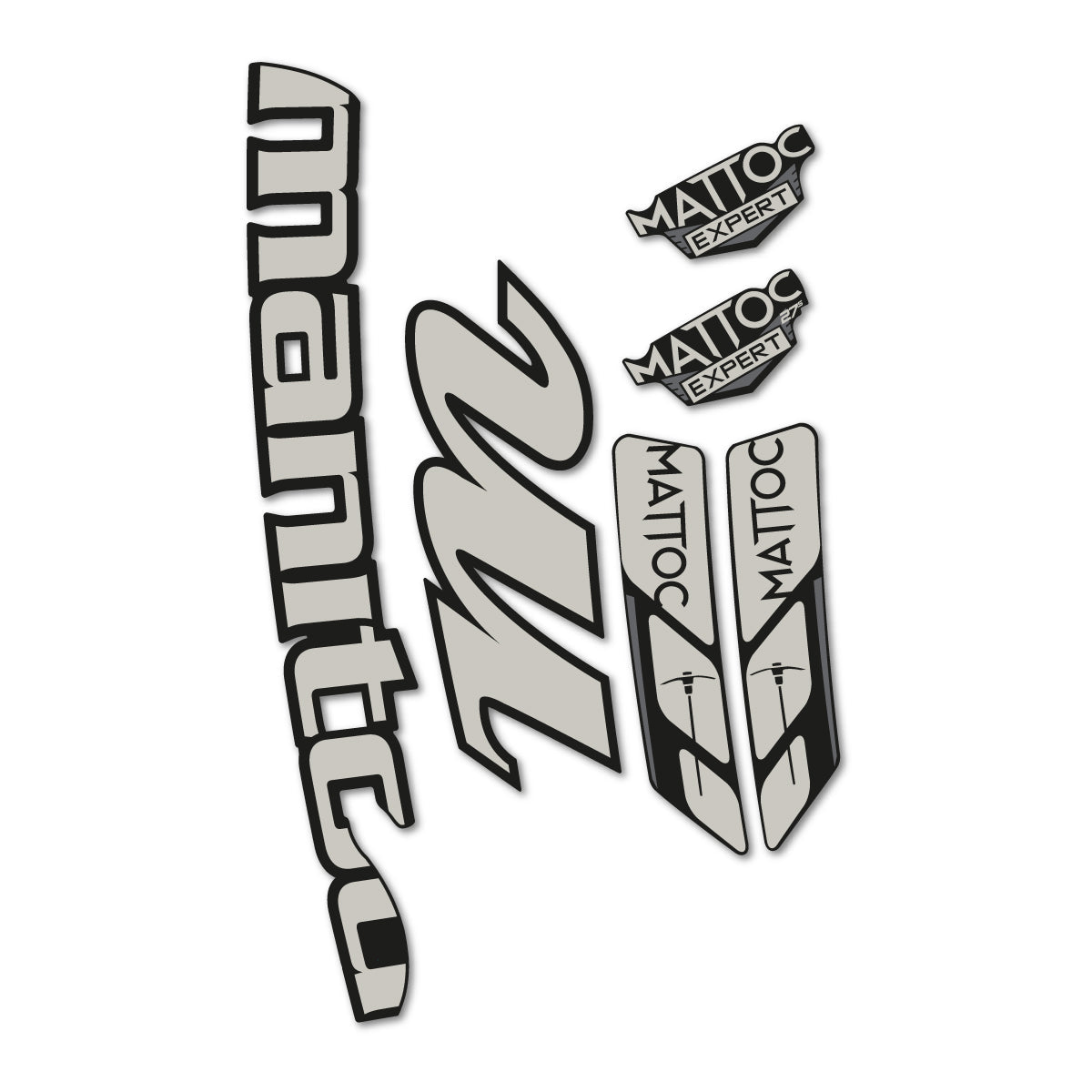 Light Grey decal for Manitou Mattoc Expert White 2016-2017 fork – bike sticker vinyl