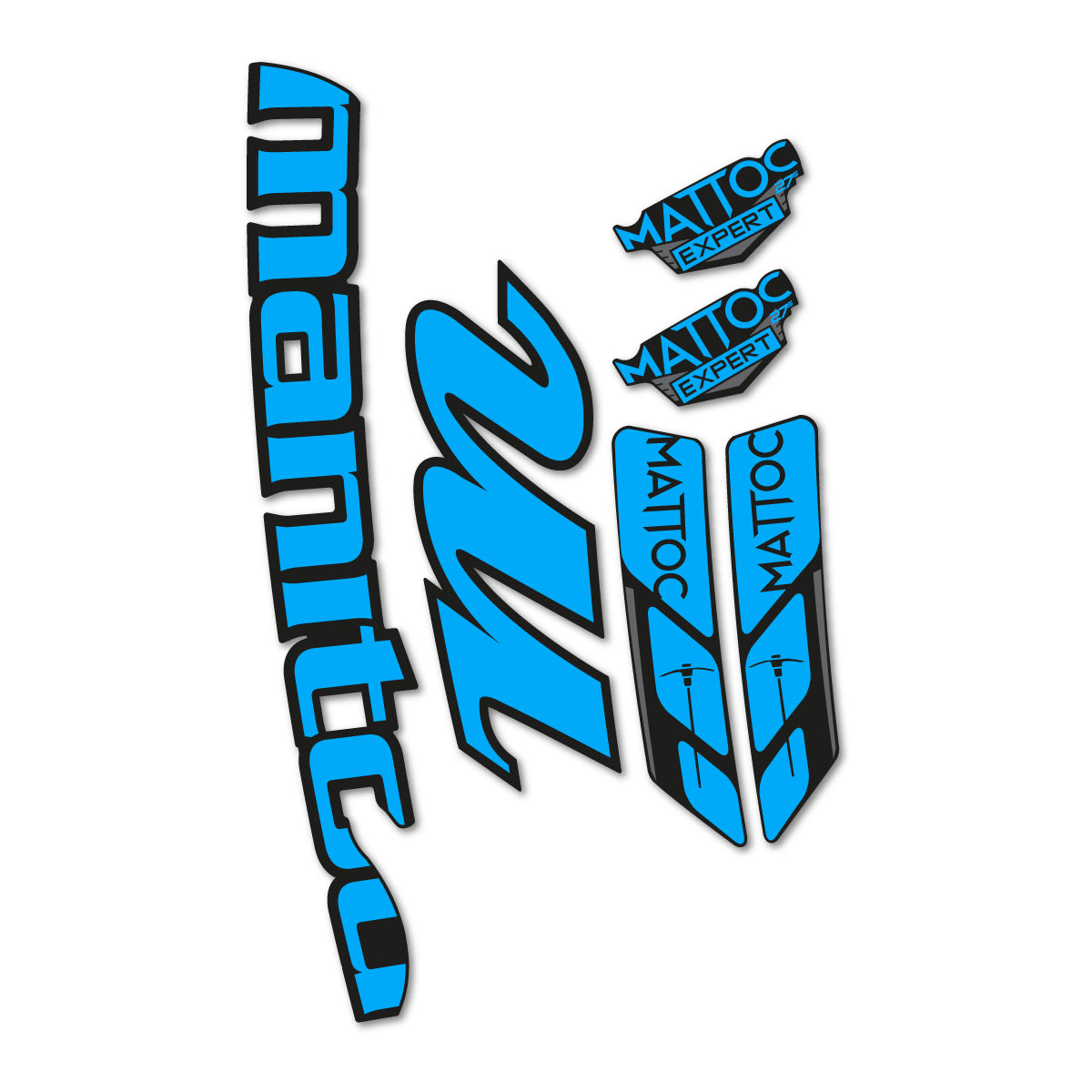 Light Blue decal for Manitou Mattoc Expert White 2016-2017 fork – bike sticker vinyl