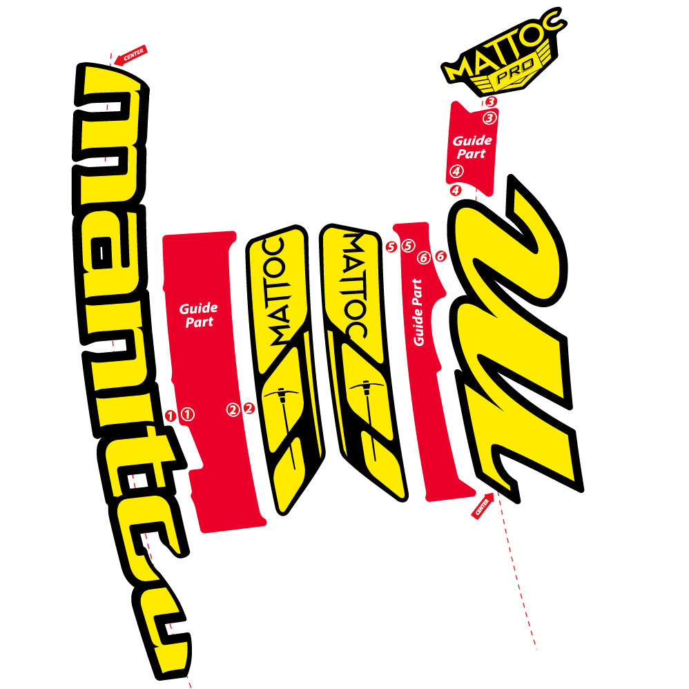 Stickers Manitou Mattoc Pro 2015 compatibles - Autocollants fourche VTT