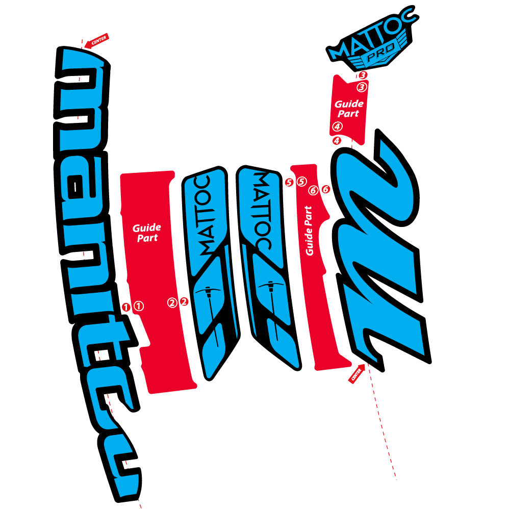 Stickers Manitou Mattoc Pro 2015 compatibles - Autocollants fourche VTT