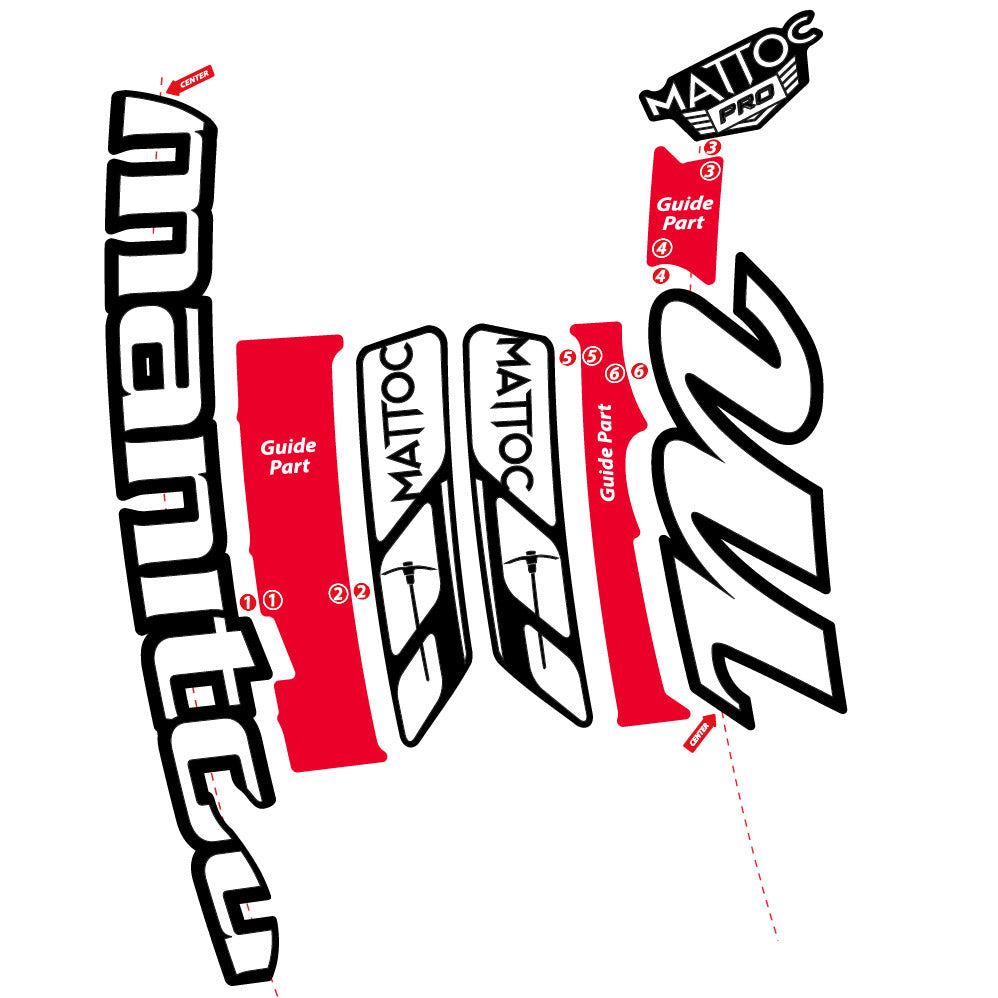 Stickers Manitou Mattoc Pro 2015 compatibles - Autocollants fourche VTT