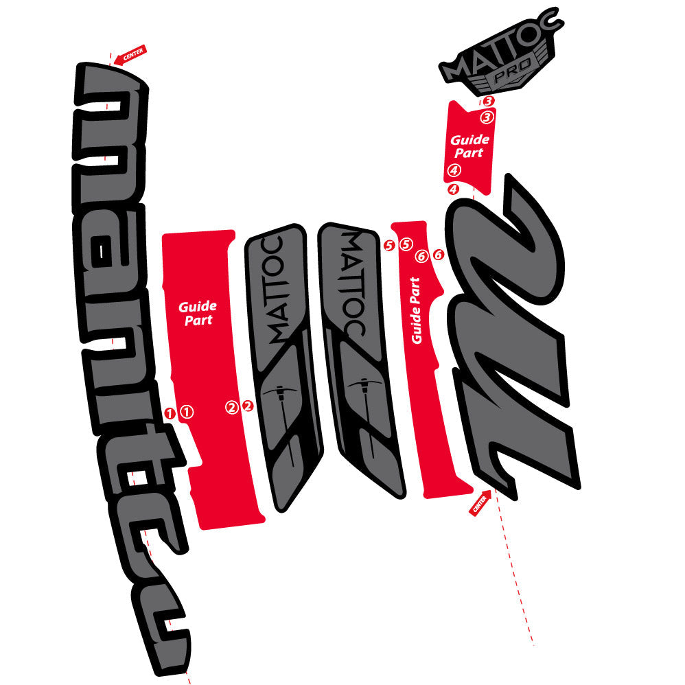 Stickers Manitou Mattoc Pro 2015 compatibles - Autocollants fourche VTT
