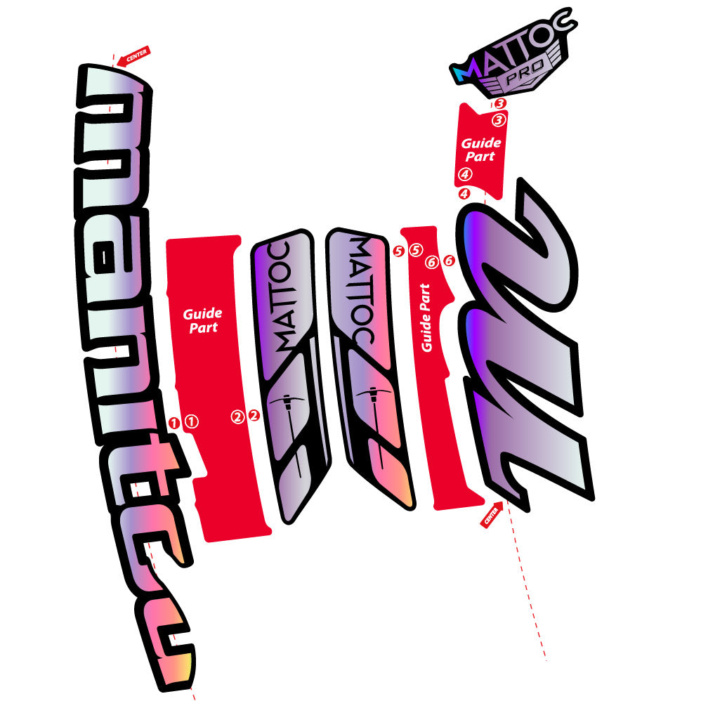Stickers Manitou Mattoc Pro 2015 compatibles Autocollants fourche VTT 29"