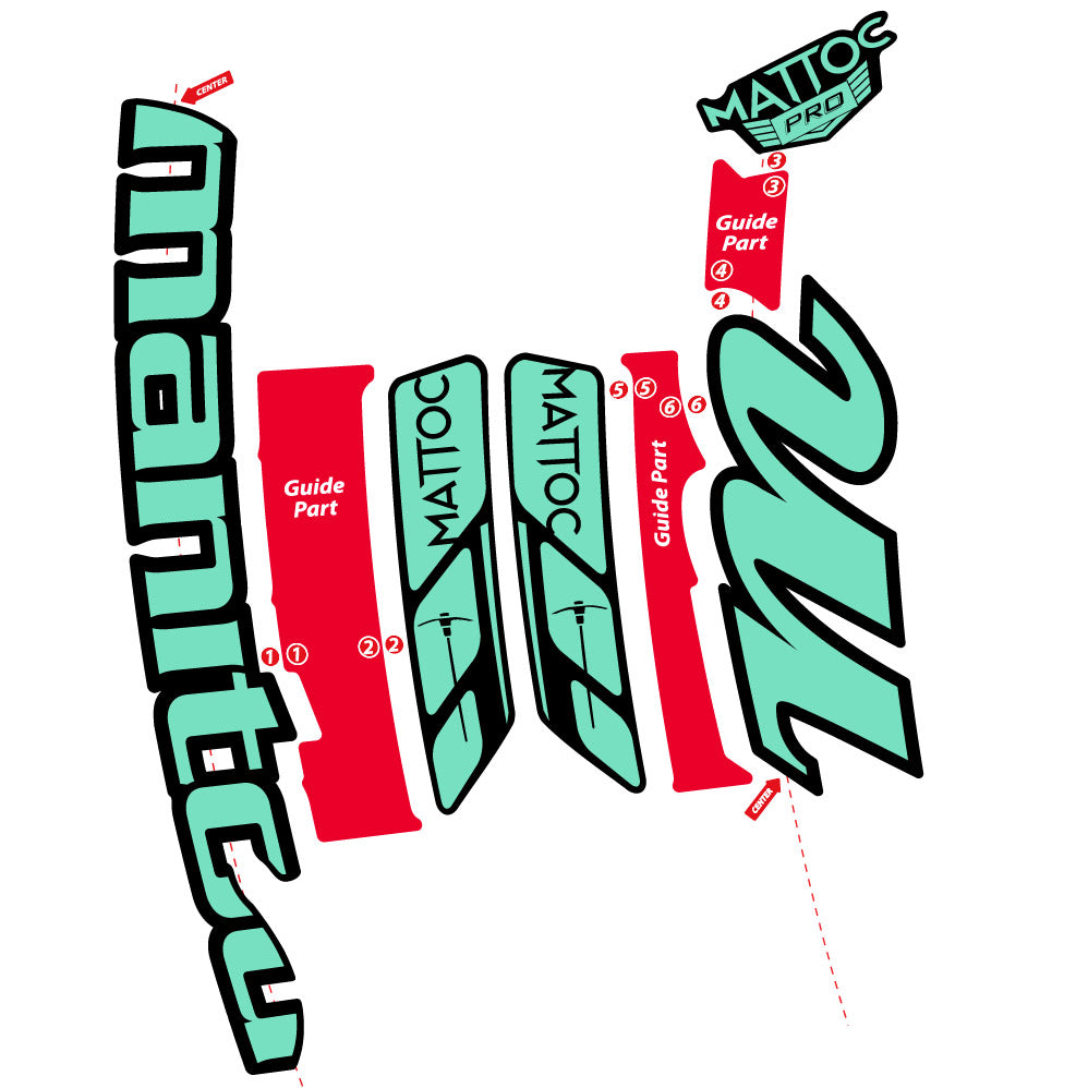 Stickers Manitou Mattoc Pro 2015 compatibles Autocollants fourche VTT 29"