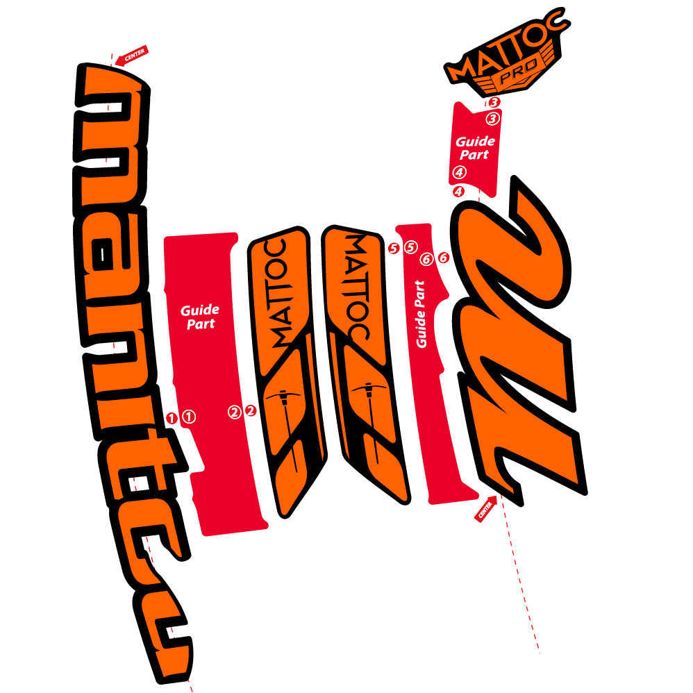 Stickers Manitou Mattoc Pro 2015 compatibles Autocollants fourche VTT 29"