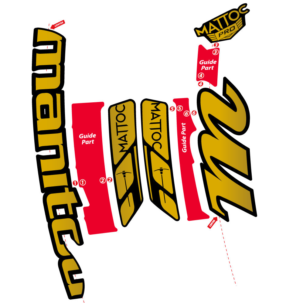Stickers Manitou Mattoc Pro 2015 compatibles Autocollants fourche VTT 29"