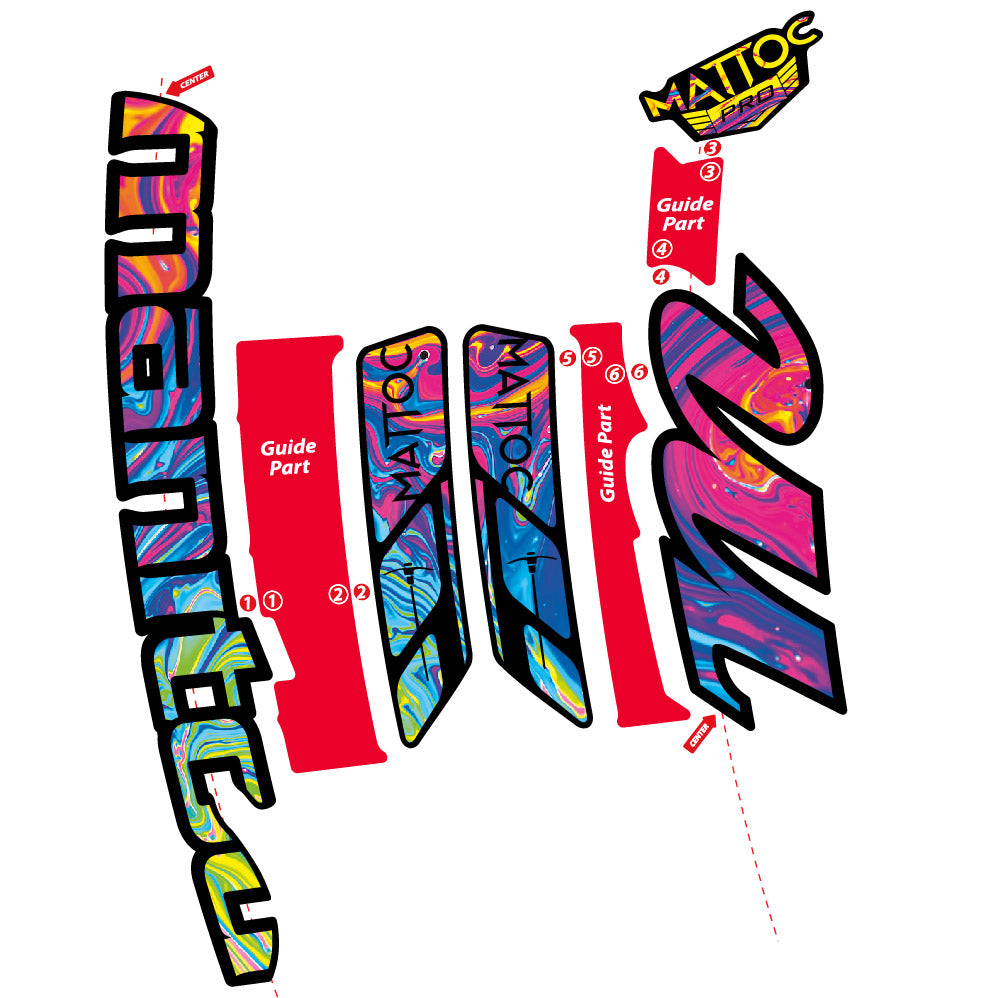Stickers Manitou Mattoc Pro 2015 compatibles Autocollants fourche VTT 29"