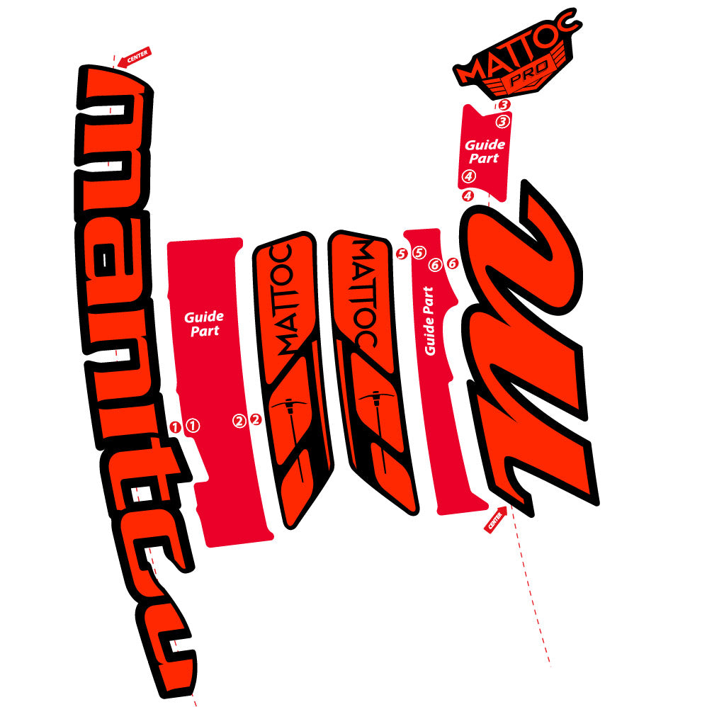 Stickers Manitou Mattoc Pro 2015 compatibles - Autocollants fourche VTT