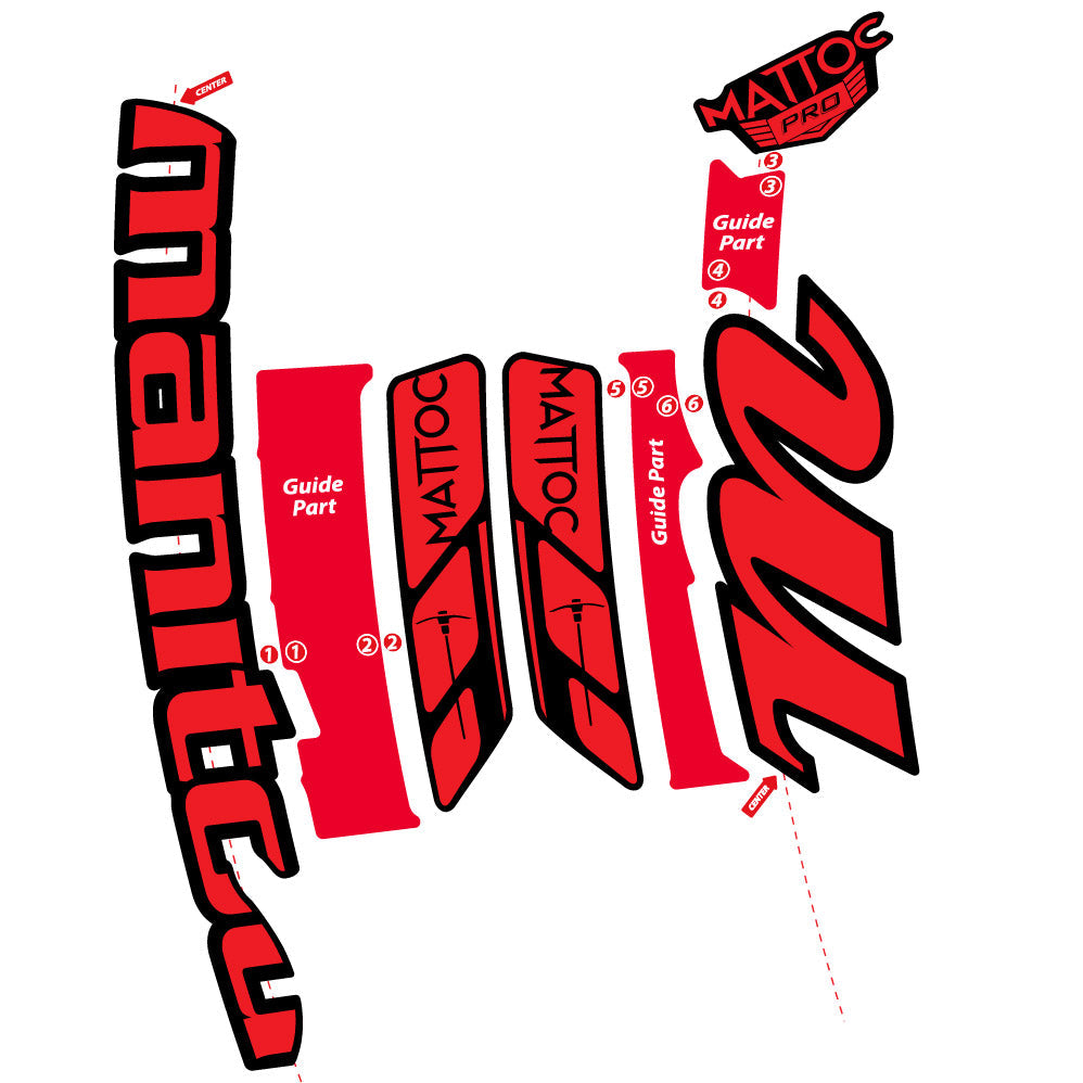 Stickers Manitou Mattoc Pro 2015 compatibles - Autocollants fourche VTT