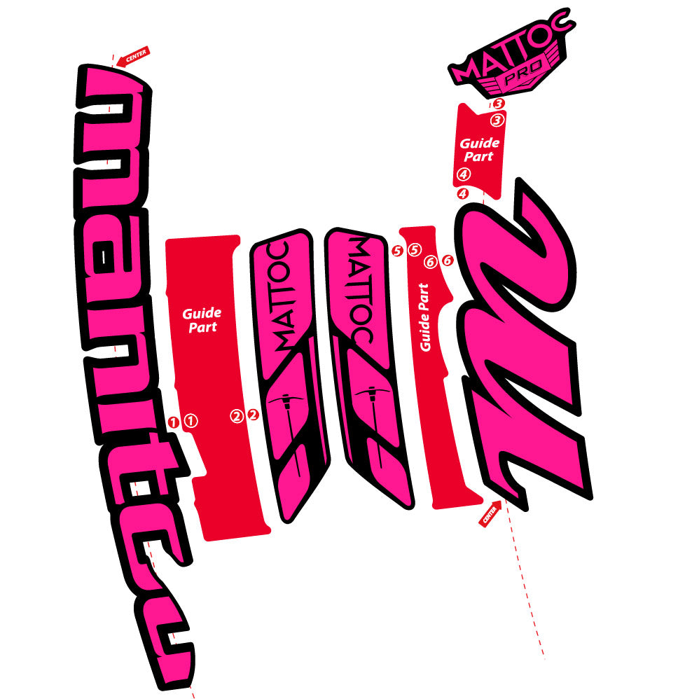 Stickers Manitou Mattoc Pro 2015 compatibles - Autocollants fourche VTT