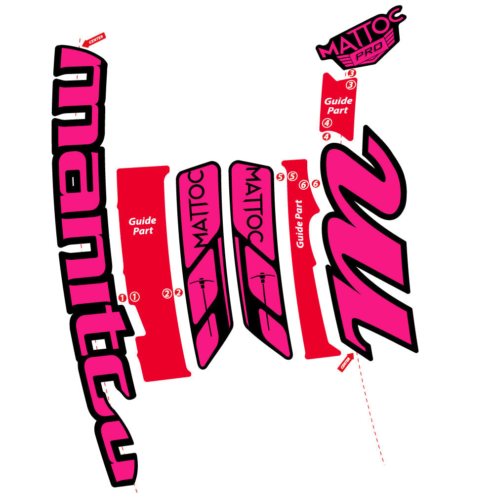 Stickers Manitou Mattoc Pro 2015 compatibles Autocollants fourche VTT 29"