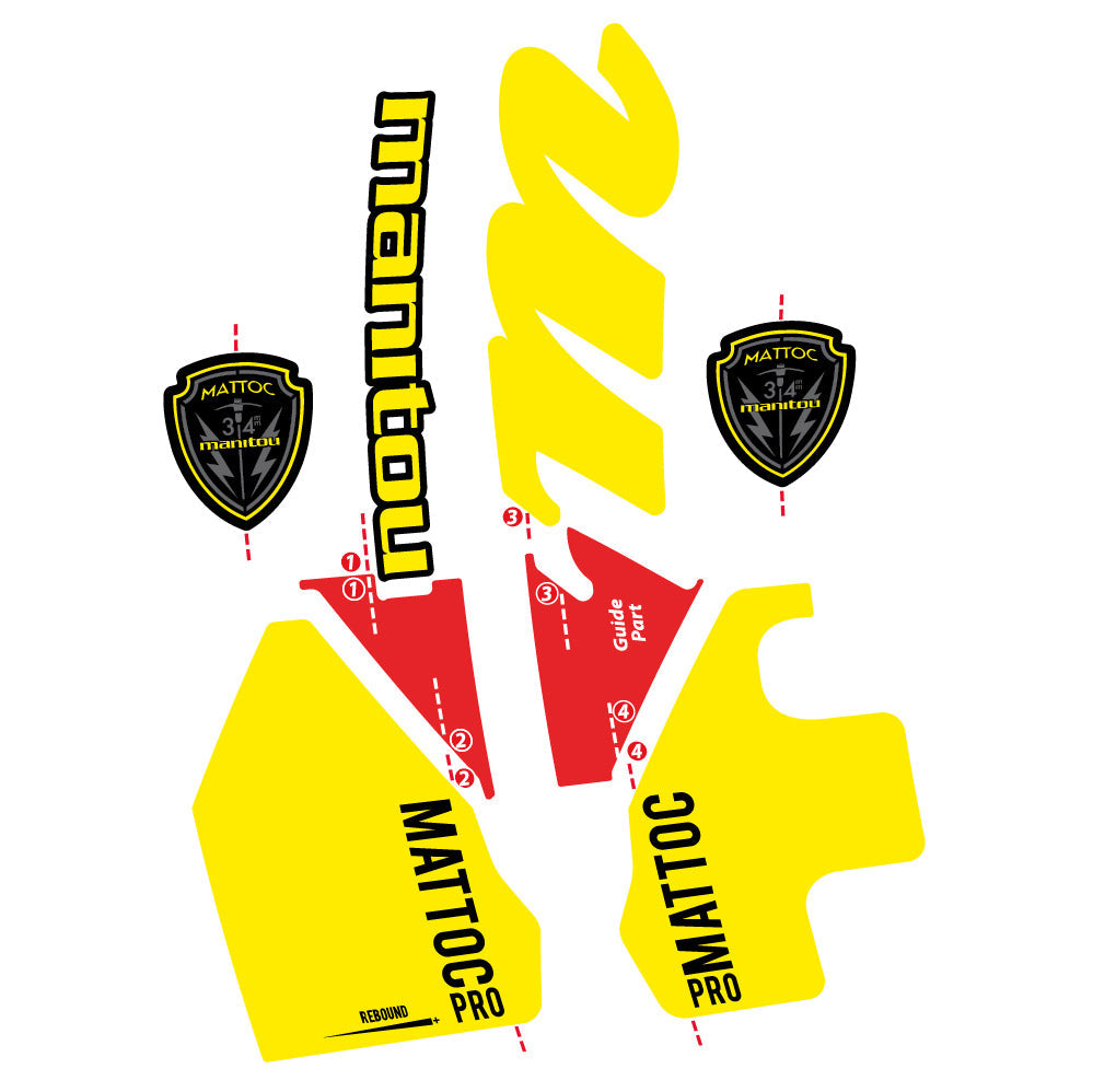 Stickers Manitou Mattoc PRO 2017 compatibles Autocollants fourche VTT 29"