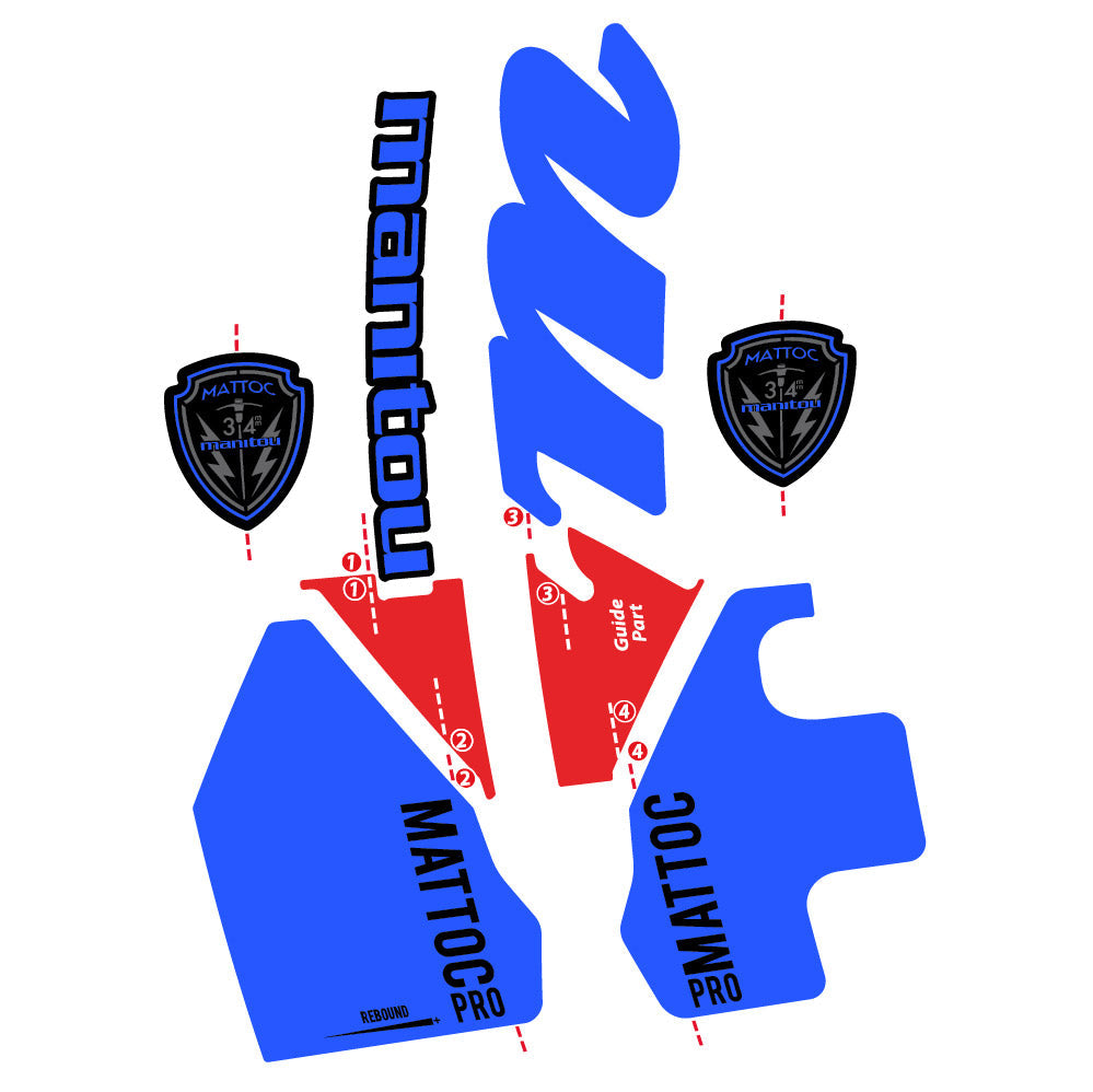 Stickers Manitou Mattoc PRO 2017 compatibles Autocollants fourche VTT 29"