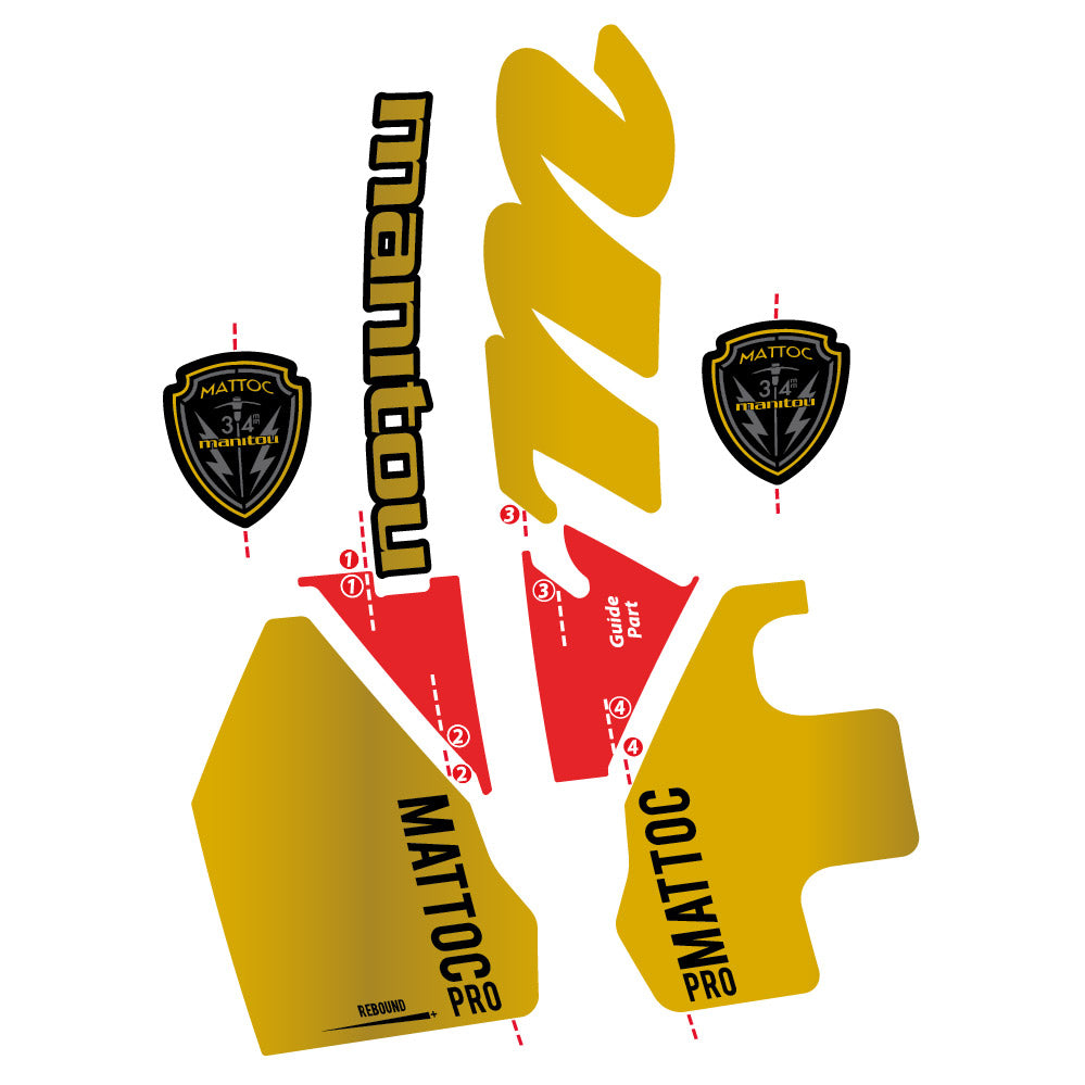 Stickers Manitou Mattoc PRO 2017 compatibles Autocollants fourche VTT 29"