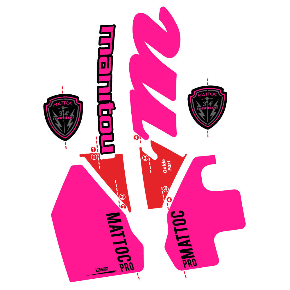 Stickers Manitou Mattoc PRO 2017 compatibles Autocollants fourche VTT 29"